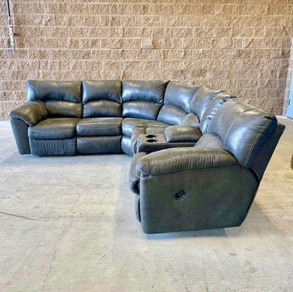 Gray Ashley Furniture Manual Reclining Sectional w/Console