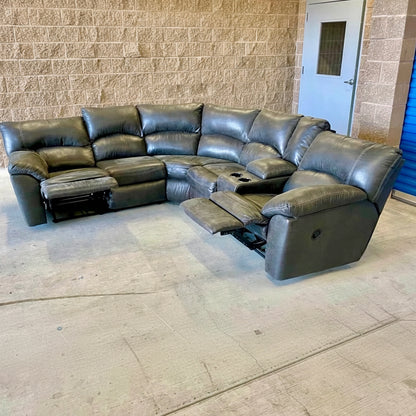 Gray Ashley Furniture Manual Reclining Sectional w/Console
