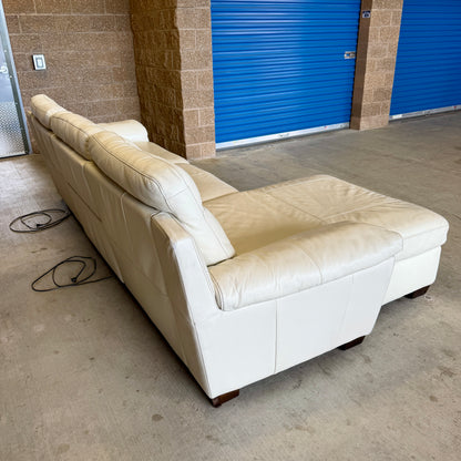 Ivory Natuzzi Real Leather Power Reclining Sectional