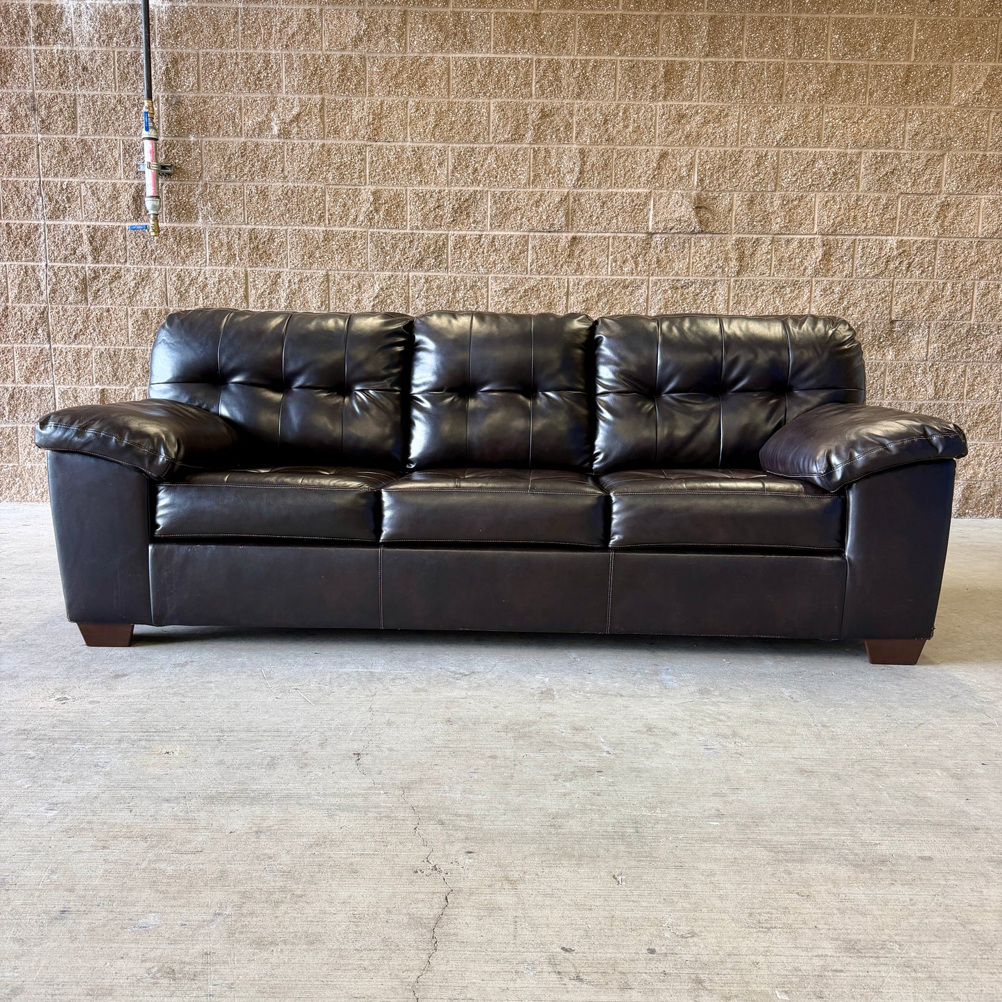 Coffee Brown Leather Sleeper Sofa