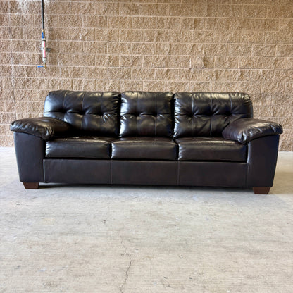 Coffee Brown Leather Sleeper Sofa