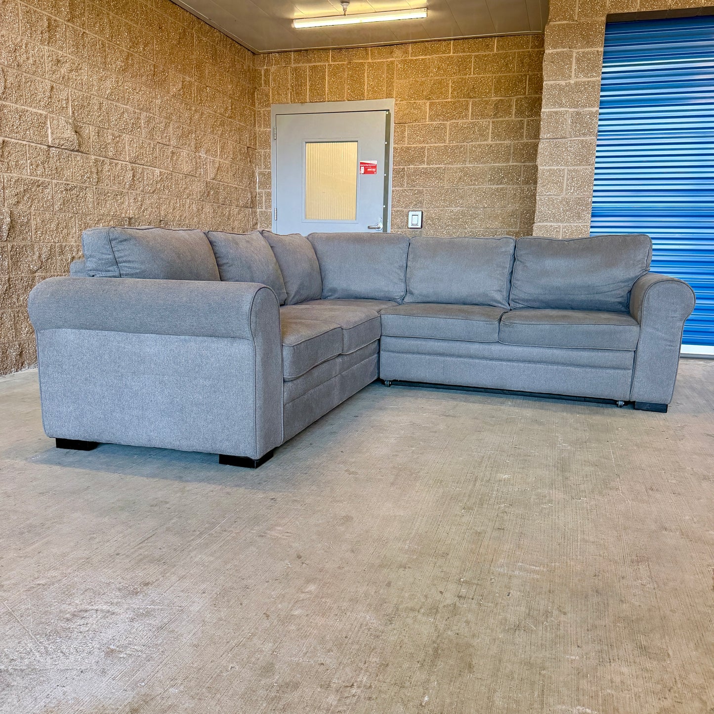 Gray Sleeper L Sectional