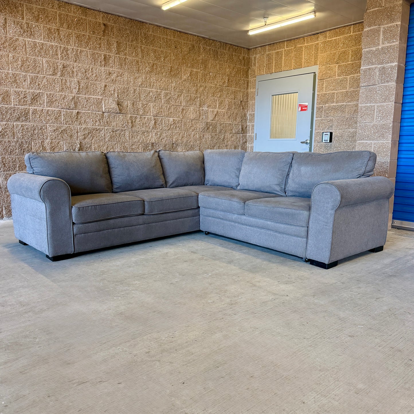 Gray Sleeper L Sectional