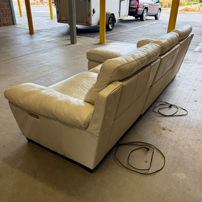 Ivory Natuzzi Real Leather Power Reclining Sectional
