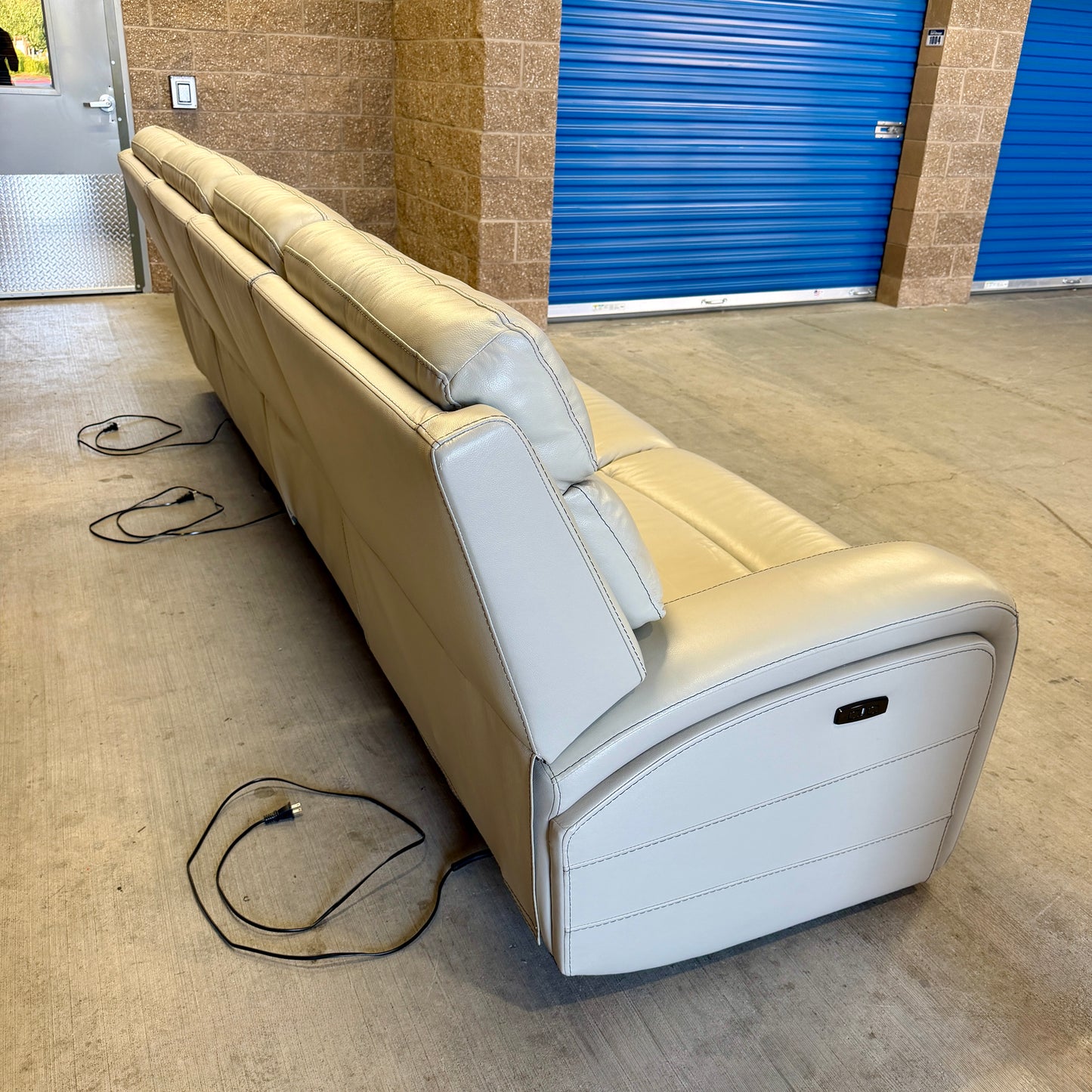 Ivory Costco Real Leather Power Reclining Sectional