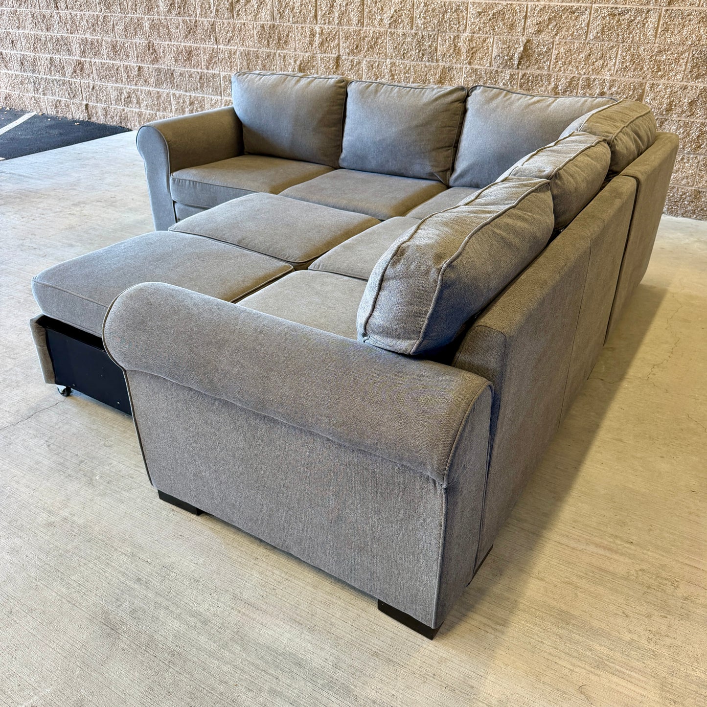 Gray Sleeper L Sectional