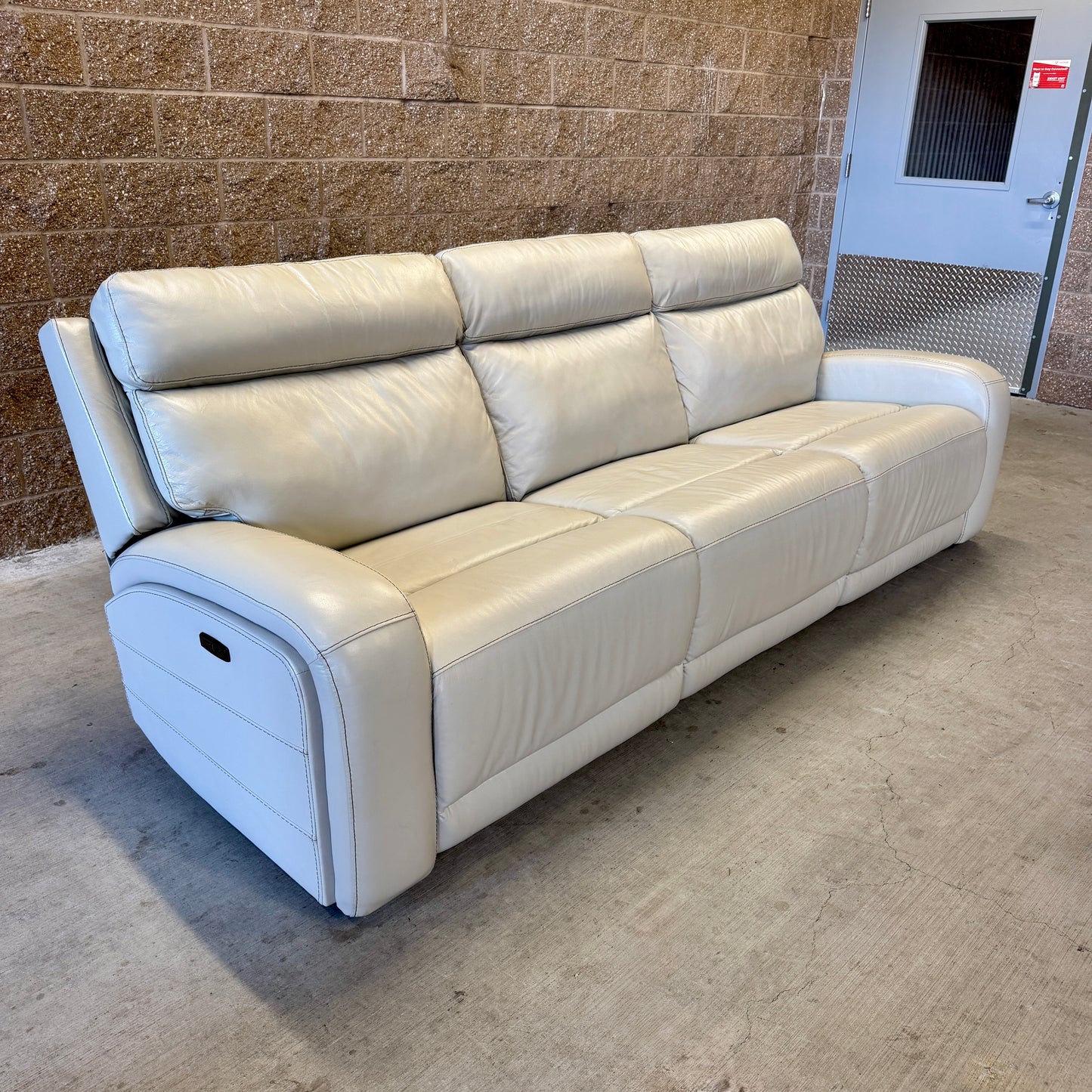 Ivory Costco Real Leather Power Reclining Sectional