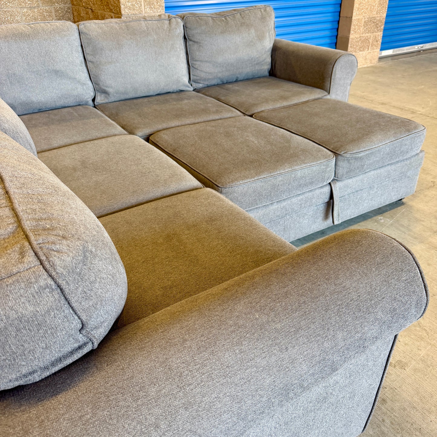 Gray Sleeper L Sectional