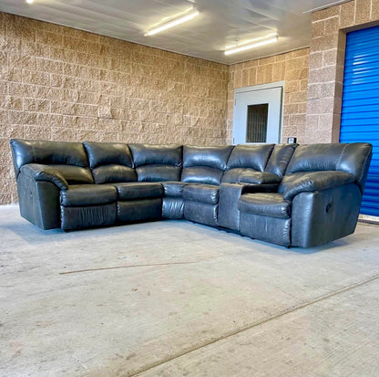 Gray Ashley Furniture Manual Reclining Sectional w/Console