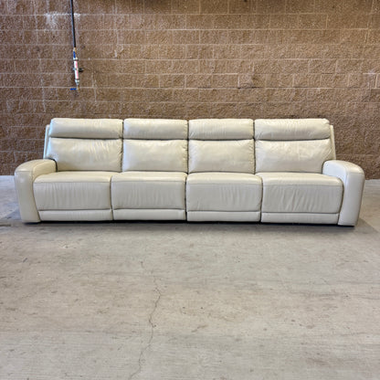 Ivory Costco Real Leather Power Reclining Sectional