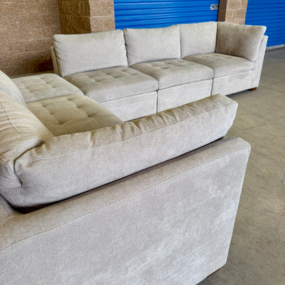 Beige Costco 6-Piece Modular Sectional w/Storage Ottoman