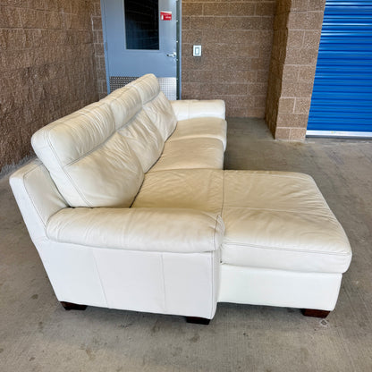 Ivory Natuzzi Real Leather Power Reclining Sectional