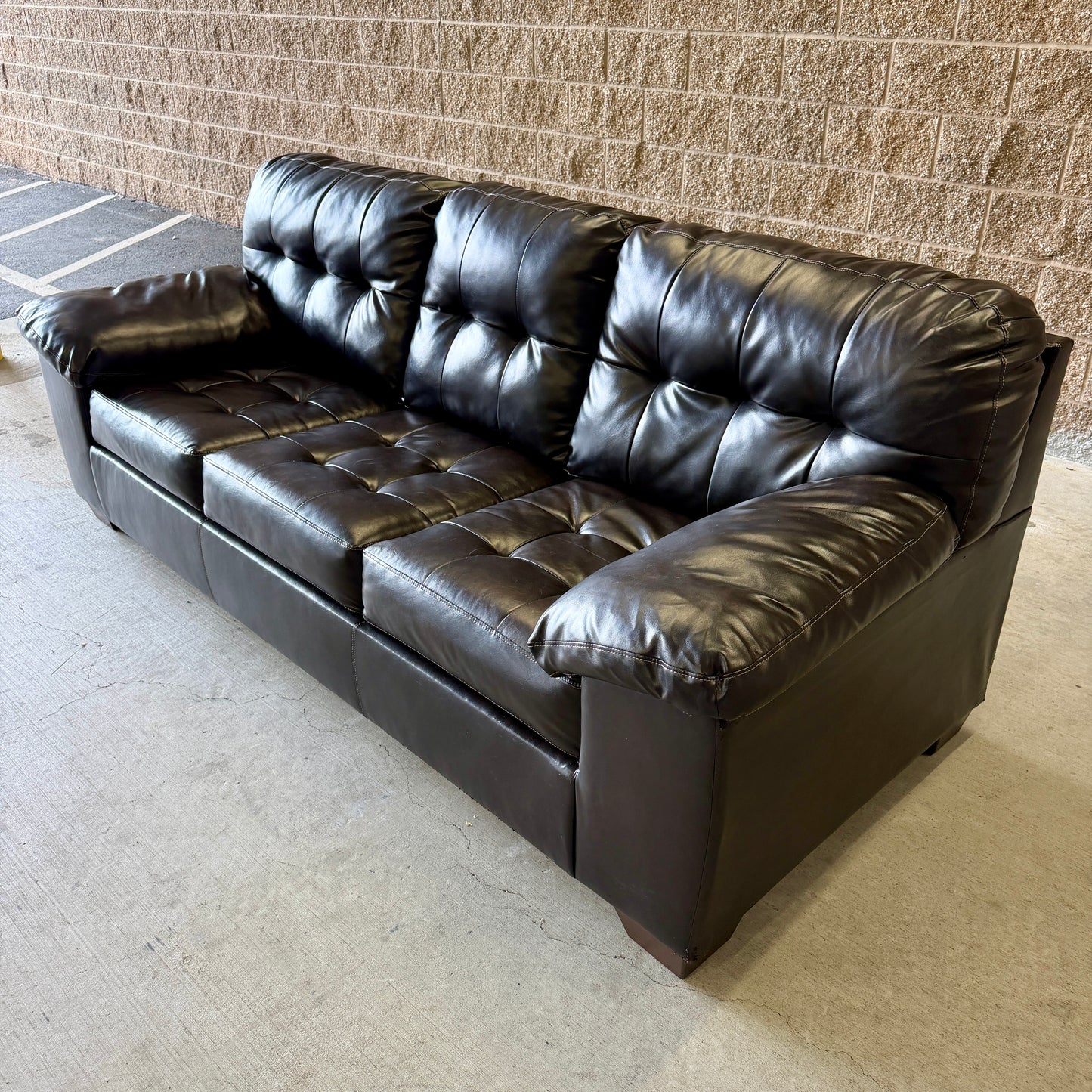 Coffee Brown Leather Sleeper Sofa
