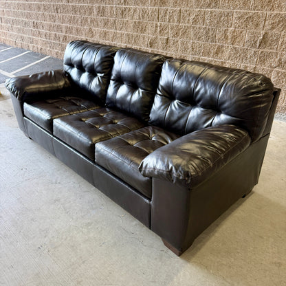 Coffee Brown Leather Sleeper Sofa