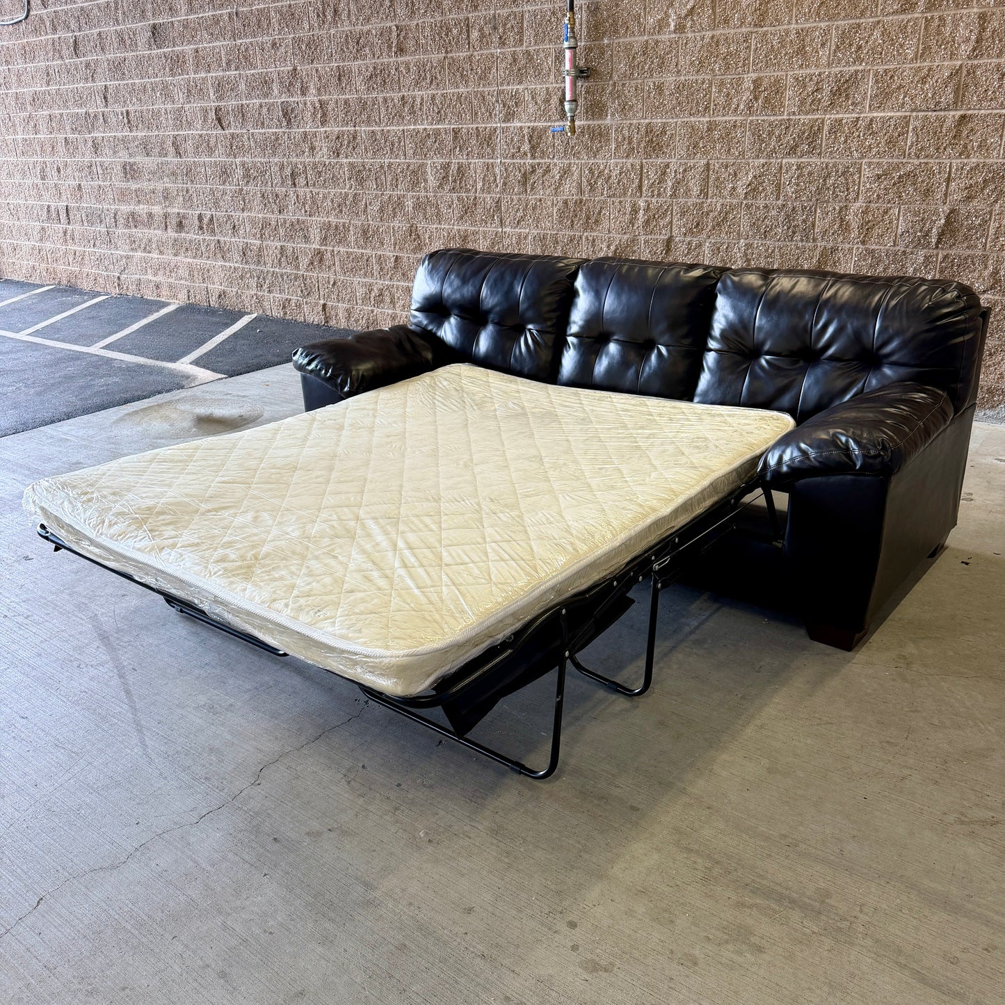 Coffee Brown Leather Sleeper Sofa