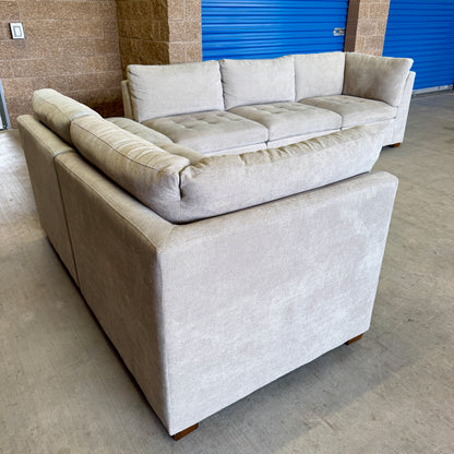 Beige Costco 6-Piece Modular Sectional w/Storage Ottoman