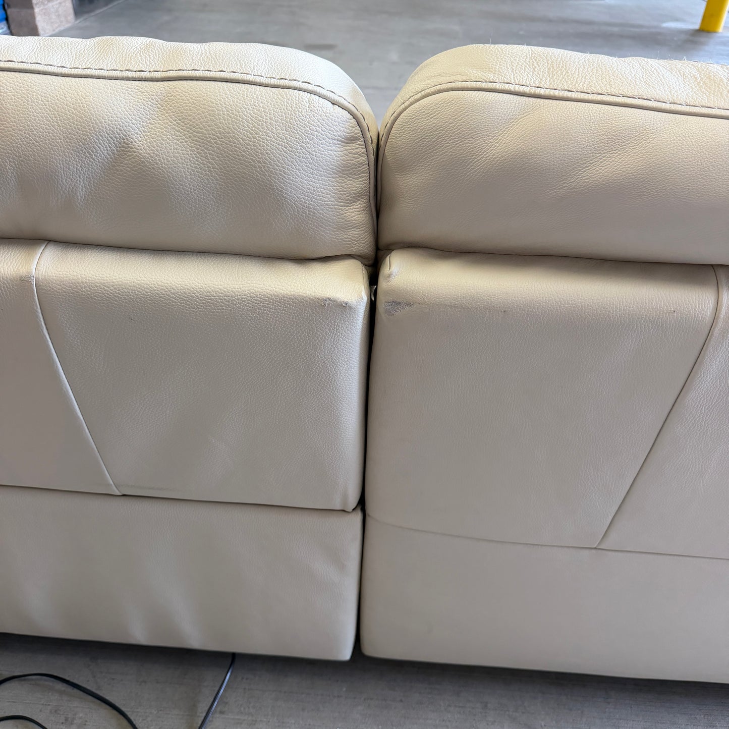 Ivory Natuzzi Real Leather Power Reclining Sectional