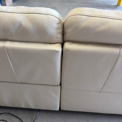 Ivory Natuzzi Real Leather Power Reclining Sectional