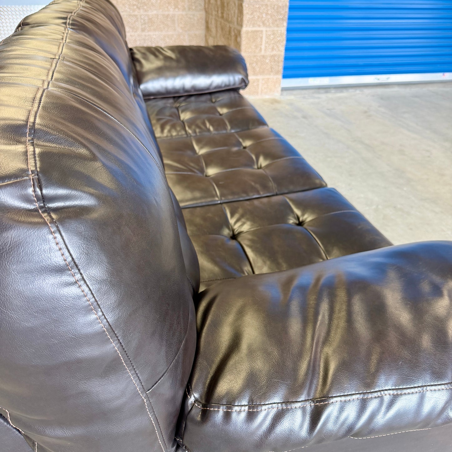Coffee Brown Leather Sleeper Sofa