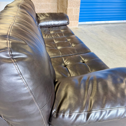 Coffee Brown Leather Sleeper Sofa