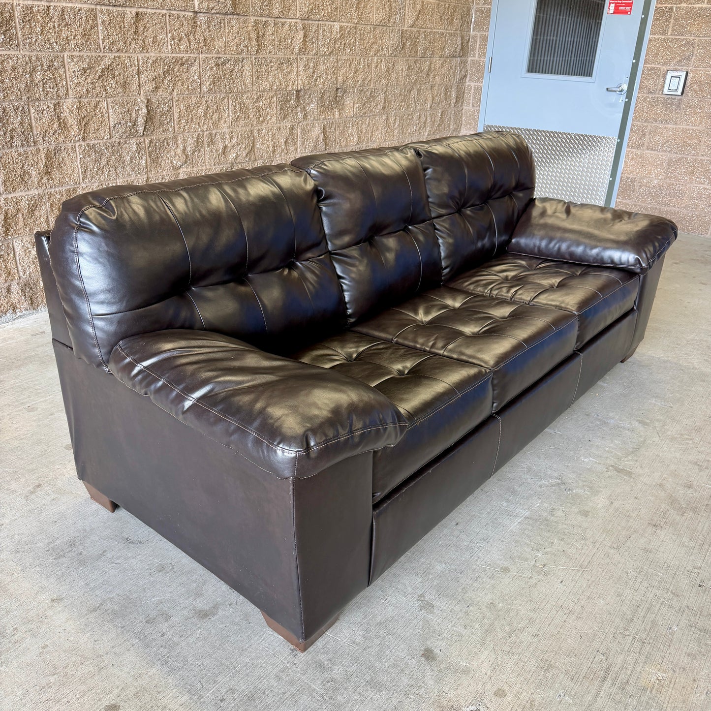 Coffee Brown Leather Sleeper Sofa