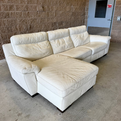 Ivory Natuzzi Real Leather Power Reclining Sectional