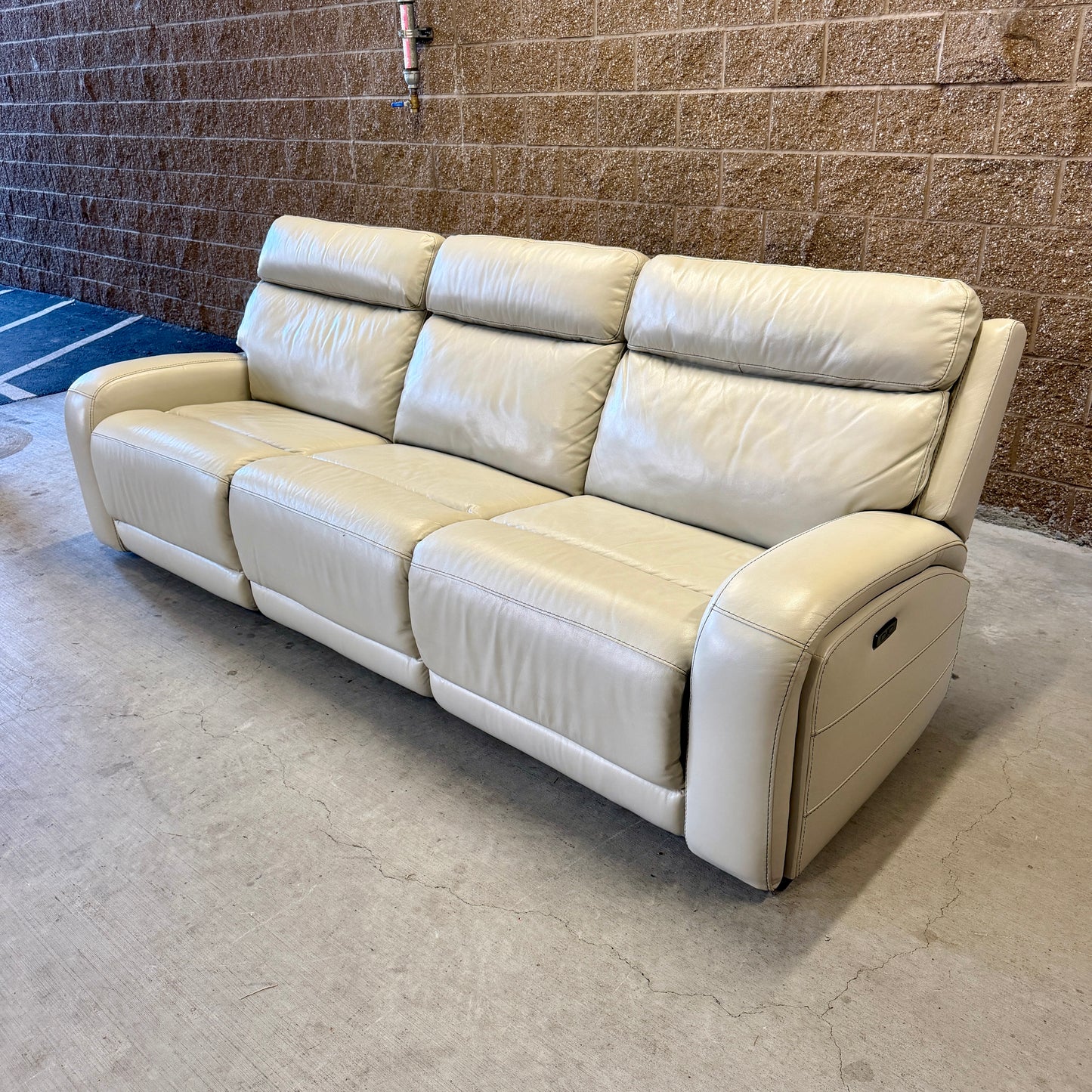 Ivory Costco Real Leather Power Reclining Sectional