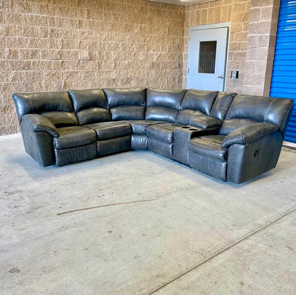 Gray Ashley Furniture Manual Reclining Sectional w/Console