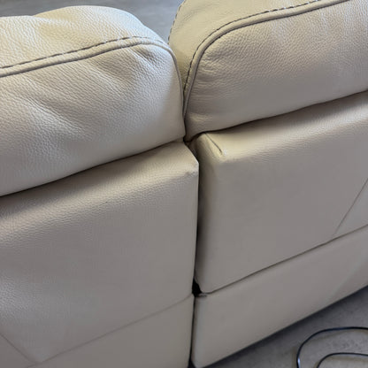 Ivory Natuzzi Real Leather Power Reclining Sectional