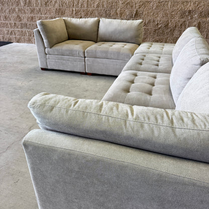 Beige Costco 6-Piece Modular Sectional w/Storage Ottoman