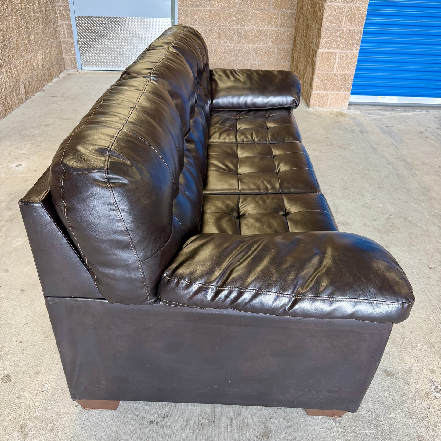 Coffee Brown Leather Sleeper Sofa