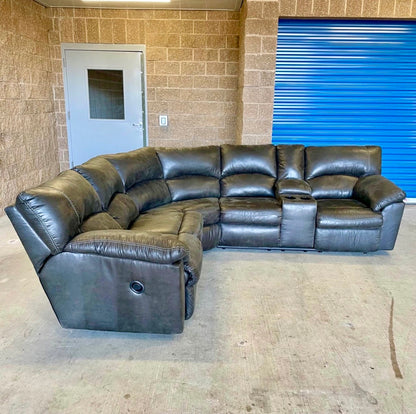 Gray Ashley Furniture Manual Reclining Sectional w/Console