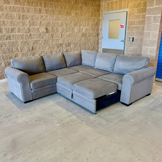 Gray Sleeper L Sectional