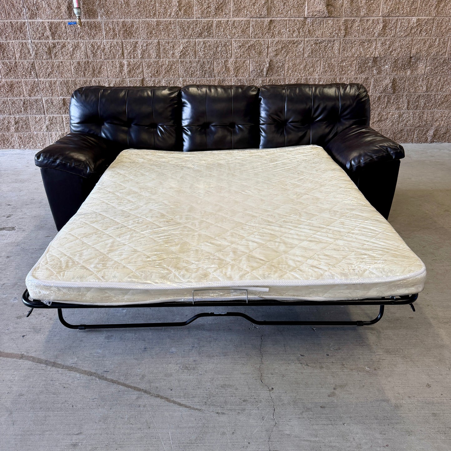 Coffee Brown Leather Sleeper Sofa