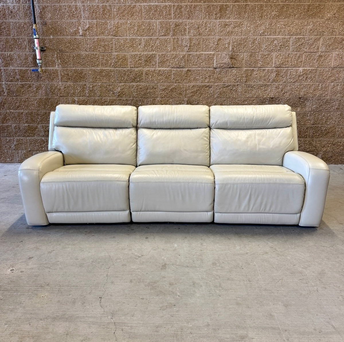 Ivory Costco Real Leather Power Reclining Sectional