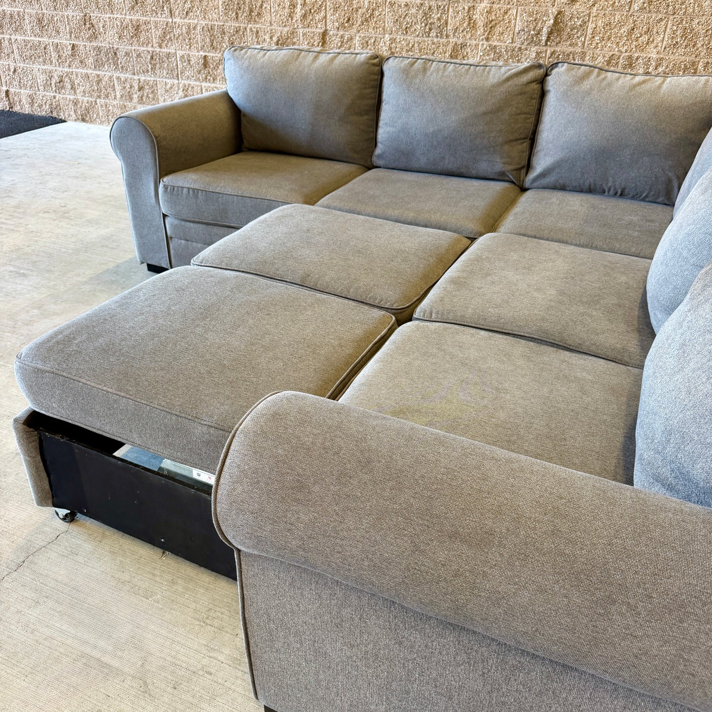 Gray Sleeper L Sectional