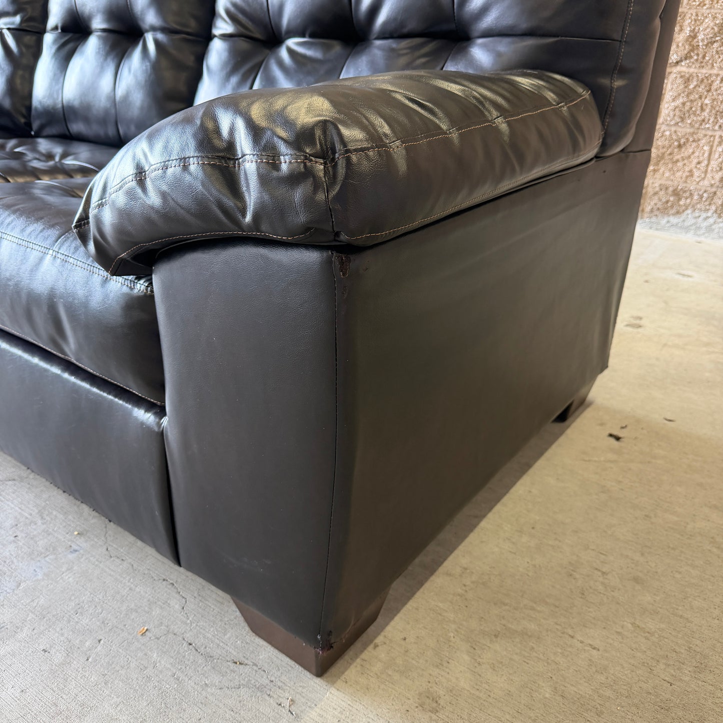 Coffee Brown Leather Sleeper Sofa