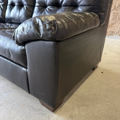 Coffee Brown Leather Sleeper Sofa