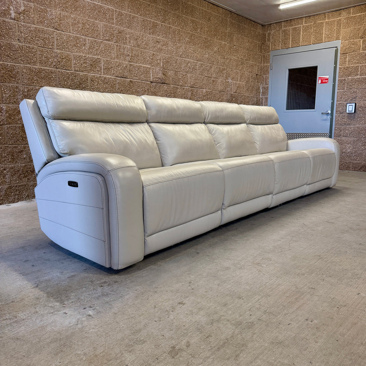 Ivory Costco Real Leather Power Reclining Sectional