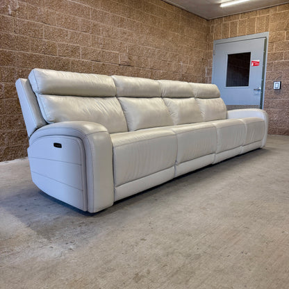 Ivory Costco Real Leather Power Reclining Sectional